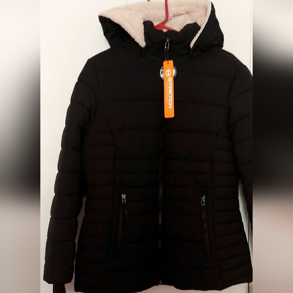 NWT HFX Outdoors Women's Stretch Shell Water Resistant Jacket Size L Black Color - Picture 4 of 13